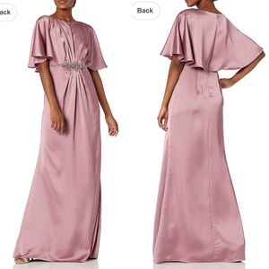 Adrianna Papell Women's Draped Cape Long Dress